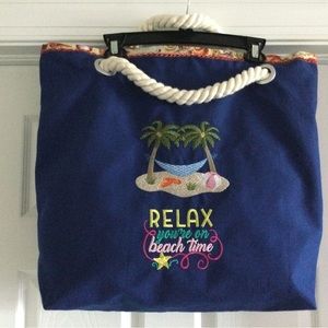 Beach Bag Colorful Design One of a kind Hand Made